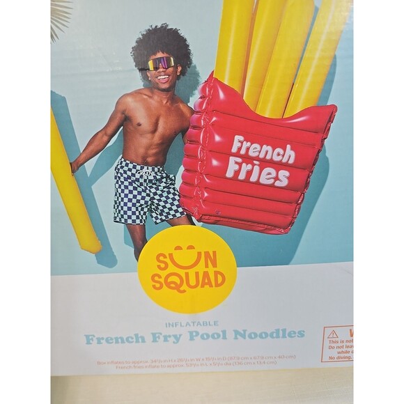 SUN SQUAD FRENCH FRY NOVELTY FLOAT Fry Pool Noodles- YELLOW/RED New - Picture 8 of 8